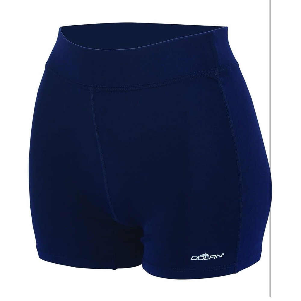 Dolfin Women's AQUASHAPE Solid Fitted Shorts M Navy Swimming Bottom NWT